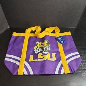 New NWT LSU‎ Tigers Tote Bag Purple Yellow White Collegiate Striped Gameday